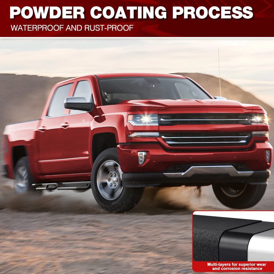 Running Boards For Chevy Silverado/GMC Sierra 1500 2007-2018 4 Doors Side Steps Foto 3 de 4