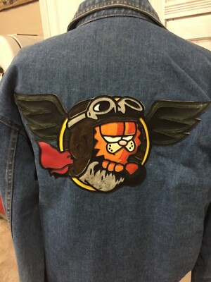 First Choice Aviator Flight Jacket Men S Amer. Toons Garfield Blue Jean Jacket 