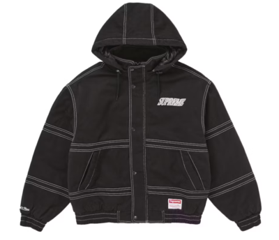 Supreme x Mitchell & Ness Twill Stadium Jacket Black FW24 Supreme x Mitchell & Ness Twill Stadium Jacket Black FW24