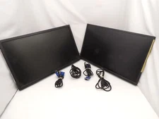 Lot of 2 Dell 24" Dual LED LCD Monitor 1080p Full HD DP VGA E2416H E2420H