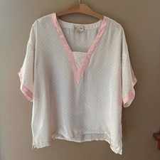VINTAGE Gold Label Victoria's Secret Polka Dot Sleep Pajama Top Size Medium