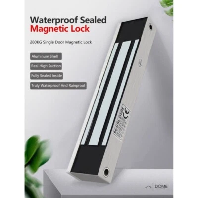 IDOME Slimline Mortice Magnetic Lock MagLock 280kg Security Gate Access Control DC12V