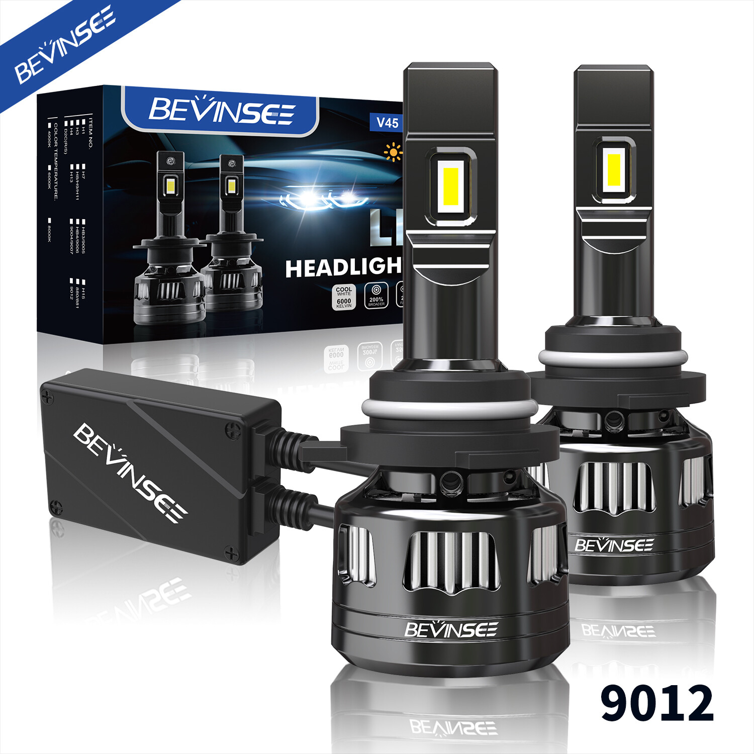 Ampoule LED HIR2 9012 pour Jeep Cherokee KL Blanc 6000K
