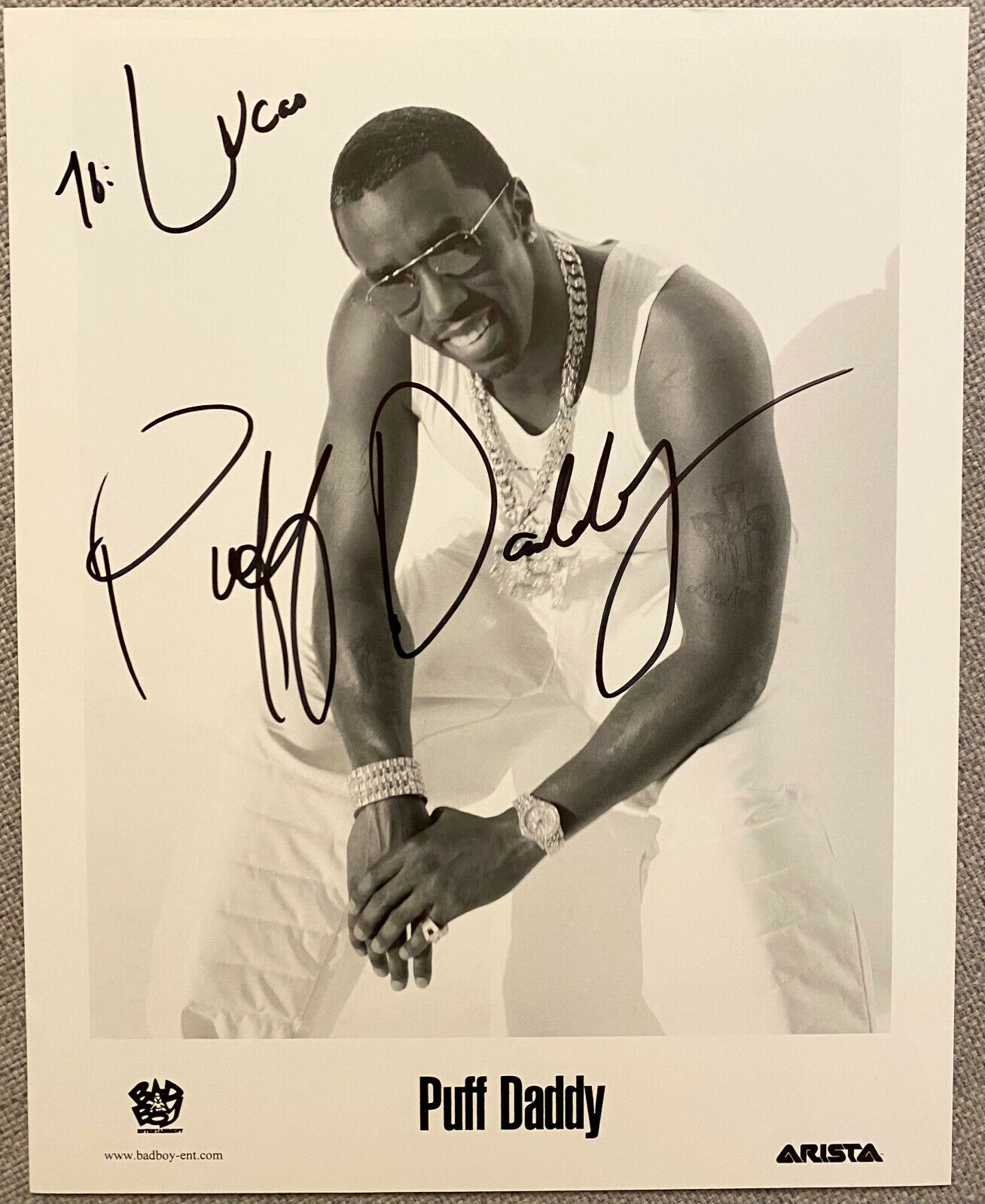 SEAN COMBS P. DIDDY PUFF DADDY SIGNED AUTOGRAPHED 8X10 PHOTO RAP LEGEND BAS  COA