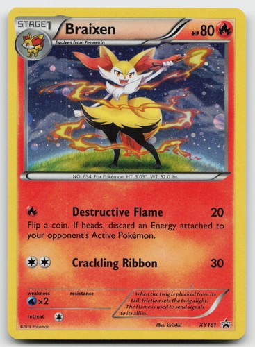 Braixen XY161 -LP- Holofoil Pokemon EN XY Promos
