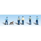 Woodland Scenics A2736 O-Scale Policemen (6) 5 Cops & 1 Police Dog