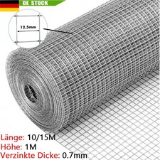 Maschendraht Gitter Draht Wühlmausgitter Verzinkt Volierendraht Drahtzaun 10/15m