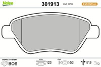 Bremsbelagsatz Scheibenbremse Essential Valeo 301913 FüR 500 Idea Fiat Lancia