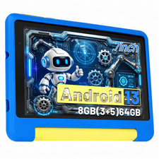 7 inch Kids Tablet Android 13 8GB RAM 64GB ROM IPS LCD Dual Camera Parental Ctrl