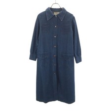 Used X-WEST 70s vintage Long sleeve denim Shirt dress Indigo Women
