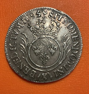 1/2 Écu Aux Palmes Louis XIV 1694 Amiens. Très Bel État