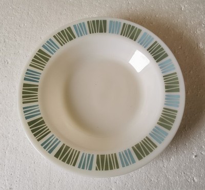 1 x JAJ Pyrex ''Matchmaker'' Muster breiter Rand Suppenschüssel 60er Jahre MCM