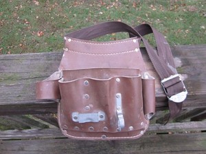 Vintage Sears Craftsman Tool Belt 6 Pouch Leather