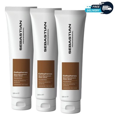 Sebastian Cellophanes CHOCOLATE brown NEW- 10.1 oz (Pack of 3)-semi permanent