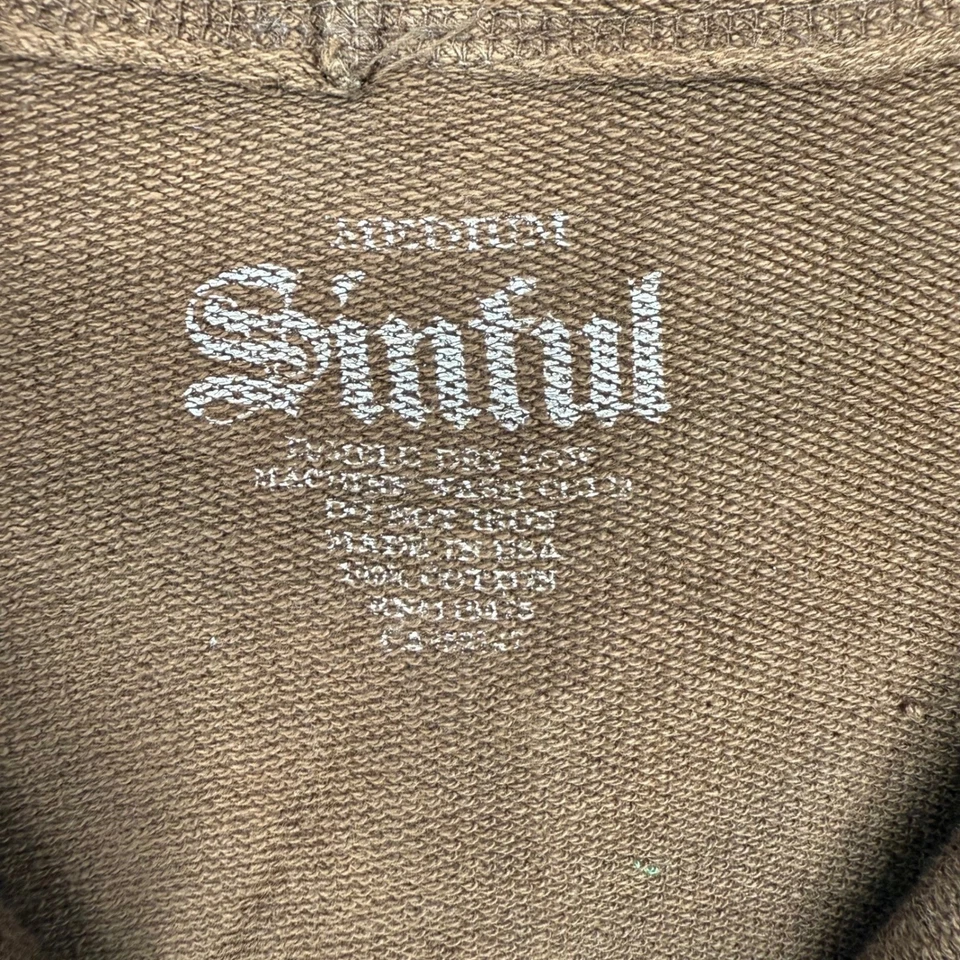 Sinful Affliction Womens Zip Up Hoodie Jacket Y2K Grunge Punk Medium Distressed - Image 3 of 4