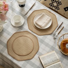 Friendly Linen Dining Table Mats Restaurant Placemats Spill Proof Heat Resistant