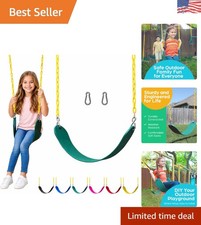 Easy Install Replacement Swing Seat with Plastic Coated Chains - 300 lb Capacity