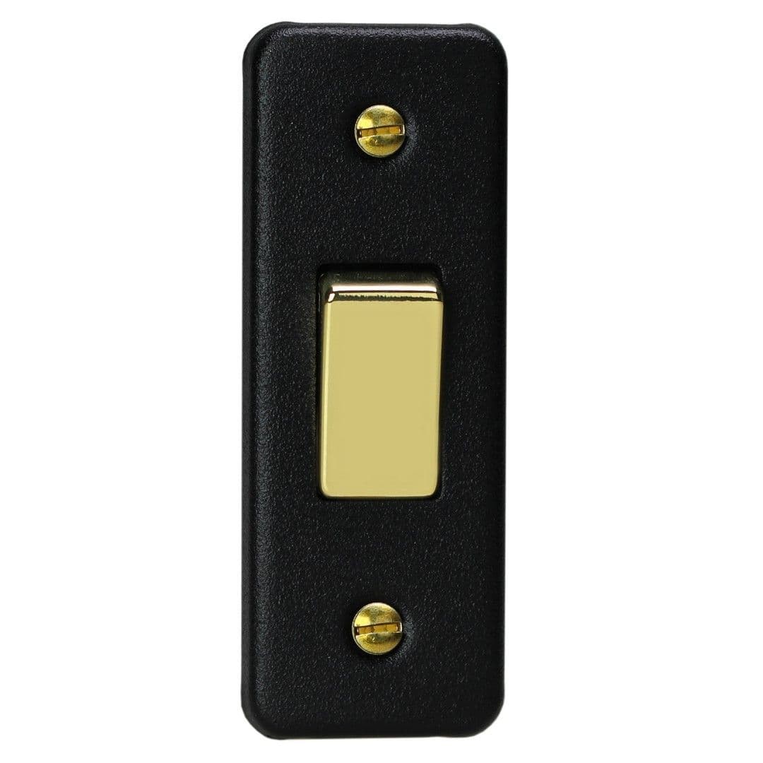 Varilight XYA1V.MB Vogue Matt Black 1 Gang 10A 2 Way Rocker Architrave Switch