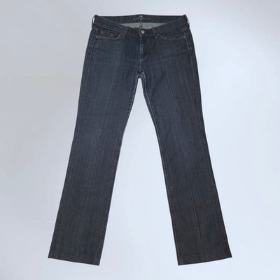 7 For All Mankind Straight Dark Wash Women's Straight Leg Jeans Size 30/32Wx31L