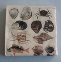 20 Servietten Muscheln Fisch Krabbe 1 Packung Ovp Motivservietten E Maritim Tint