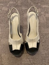 Nine West Women’s Black & Cream Platform Heels Size 8