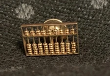 GOOD LUCK GOLD ABACUS Tie Tac• Japan•3/4"•14k•