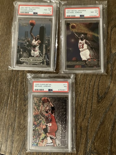 Metal Universe Michael Jordan Card Lot 1997 #23 PSA 8 Championship Insert 1996