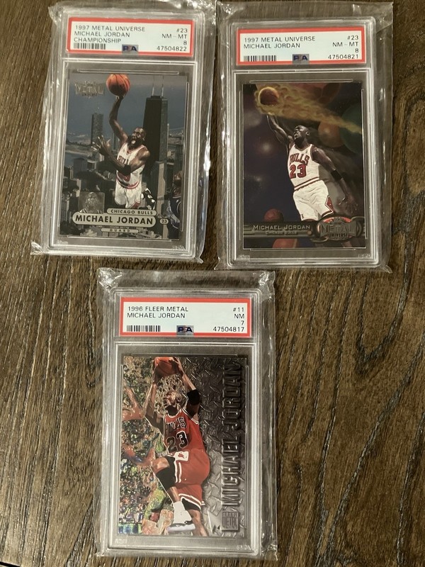 Metal Universe Michael Jordan Card Lot 1997 #23 PSA 8 Championship Insert 1996