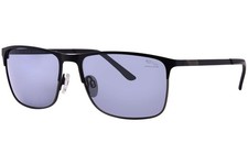 Jaguar 37368 6100 Sunglasses Men's Black/Polarized Grey Rectangle Shape 56mm