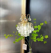 Mini Crystal Chandelier 1 Lights Gold Chandelier Iron Ceiling Light Fixtures