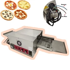 220V Electric Straight Tube Conveyor Pizza Oven Commercial Baking Oven 12"