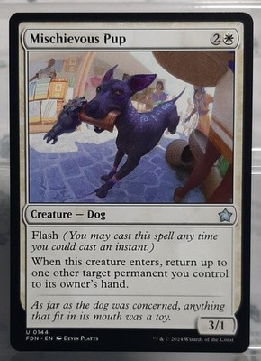 Magic - Mischievous Pup - Uc/Kreatur - Magic: The Gathering Foundation - EN/NM