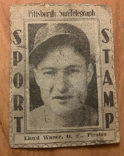 PITTSBURGH PIRATES: 1936 Pittsburgh Sun-Telegraph Sport Stamp Lloyd Waner (HOF)