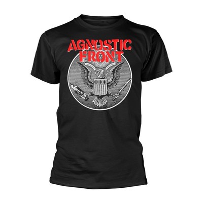 AGNOSTIC FRONT - AGAINST ALL EAGLE BLACK T-Shirt, Front & Back Print Small