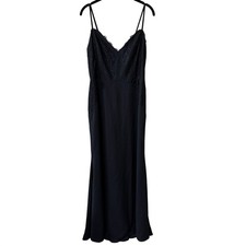 Hayley Paige Occasions Crepe Bridesmaid Gown Style 5814 | Black | Size 12 | EUC
