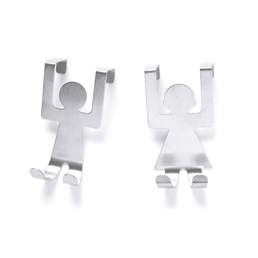 ˜2 Cartoon Human-shaped Door-back Hooks Are Non-marking And Nail-free