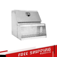 25"x28"x24" Aluminum Side Mount Semi Truck Tool Box Saddle Step Open Wide Design