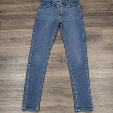 Kancan KC7113HYM Jeans Womens Size 3/25 Blue Denim Button Fly Skinny