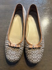 Coach Abigail Mini Signature Jacquard Canvas Ballet Flats Brown