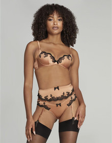 Agent Provocateur Molly Suspender Gold/Black Trim AP3 Medium Approx UK 8-10 BNWT