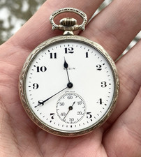 Elgin Antique Vintage Pocket Watch 1920s 7 jewels Works Good 32 Hours Rare