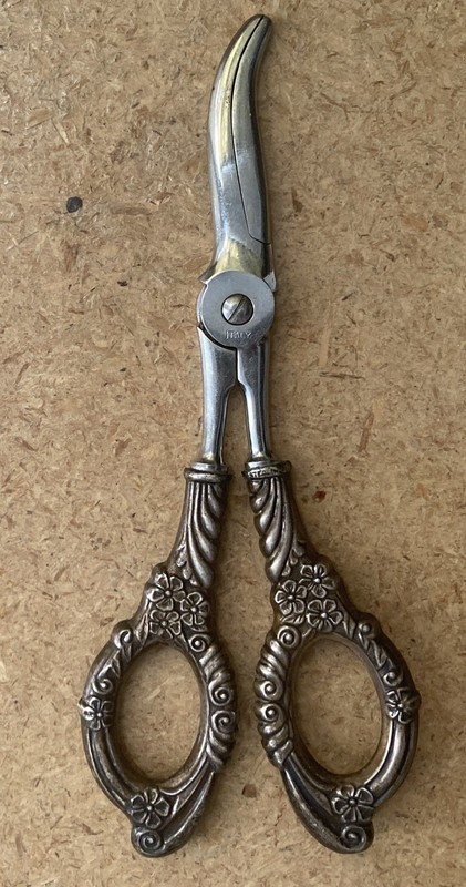 Grape Scissors, Made In Italy, Stainless Steel,  Decorative, Ornate, Rare