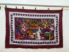 Hmong Hill Tribe Hand-Embroidered 10" x 10" Floral Textile Panel — listing 5