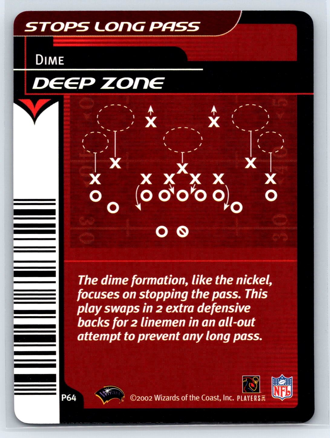 2002 NFL Showdown Plays Deep Zone #P64