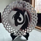 EAPG CHALLINOR & TAYLOR Amethyst Milk Slag Glass 10.37" Reticulated Plate 1880s