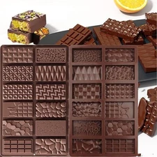 2Pcs Chocolate Bar Mold 12 Cavities Non-Stick Chocolate For Stuffed Pistachio