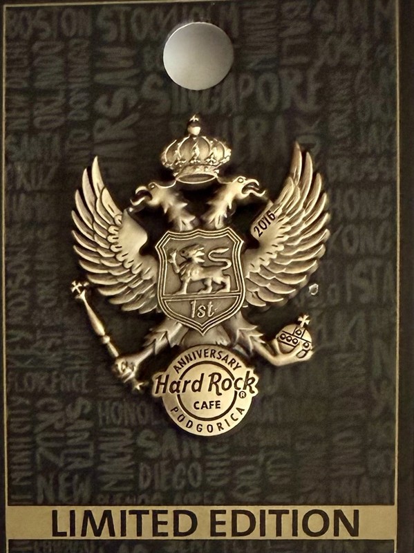 Hard Rock Cafe Podgorica 1st Anniversary 2016 Limited Edition Pin Rock & Pop