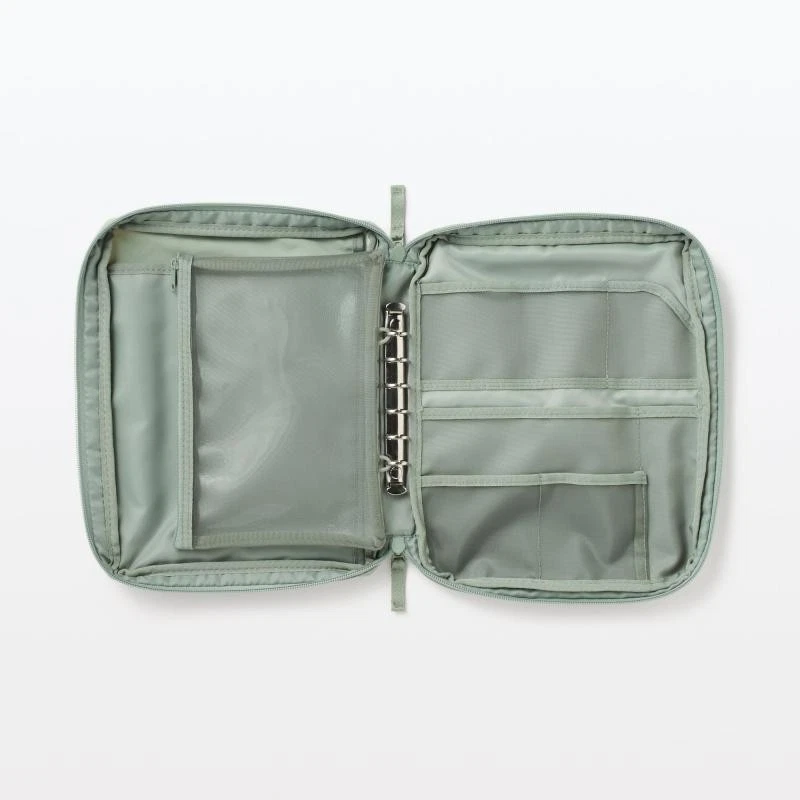 Estuche de colección ancho MUJI A5 con bolsillos seleccionables verde musgo 280x220x35 mm JP Foto 3 de 4