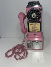 Crosley Pink 1957 Retro Pay Phone Replica With Coin Bank