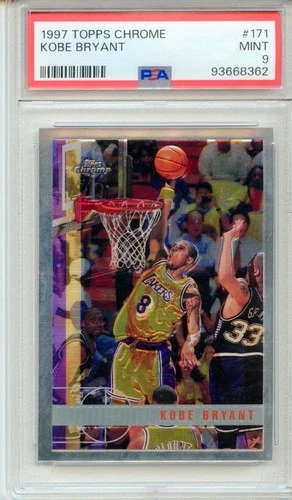 Kobe Bryant 1997 Topps Chrome 2nd Year #171 PSA 9 Mint